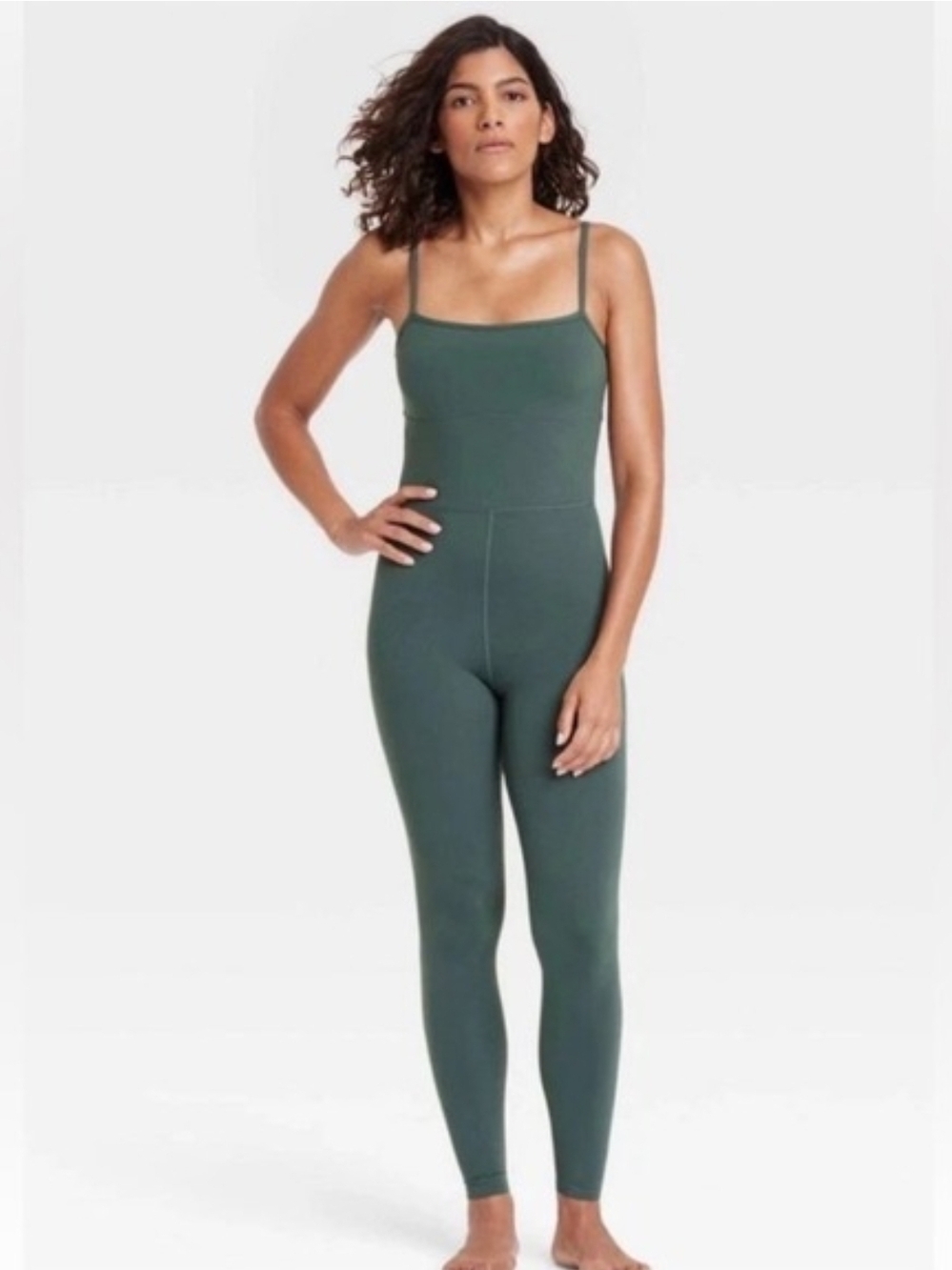 all in motion Olive Green Sleeveless Pull-On Jumpsuit